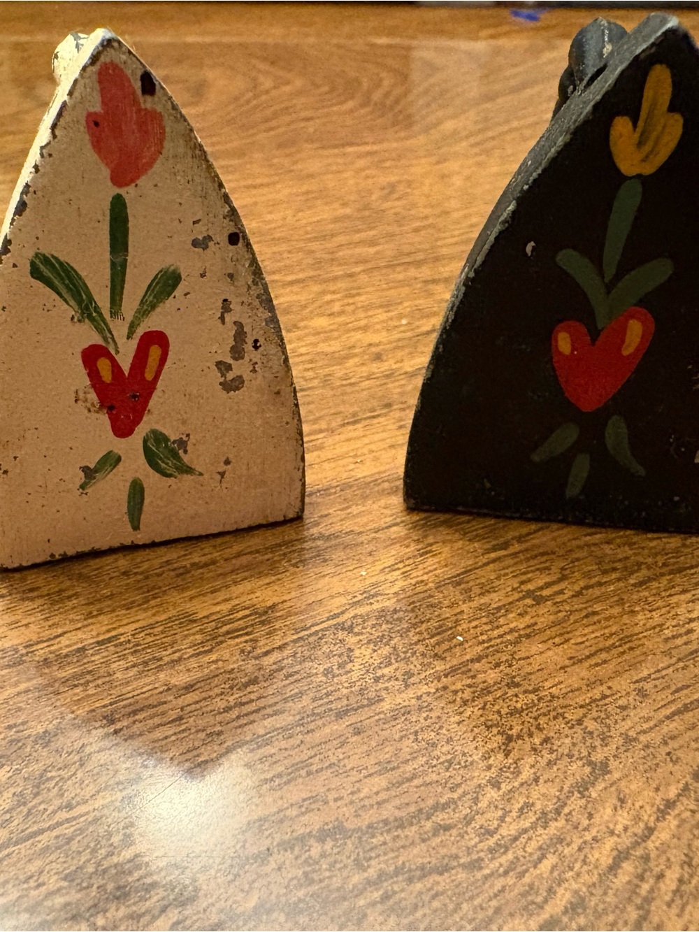 Hand-Painted Floral Salt & Pepper Set in Black and White